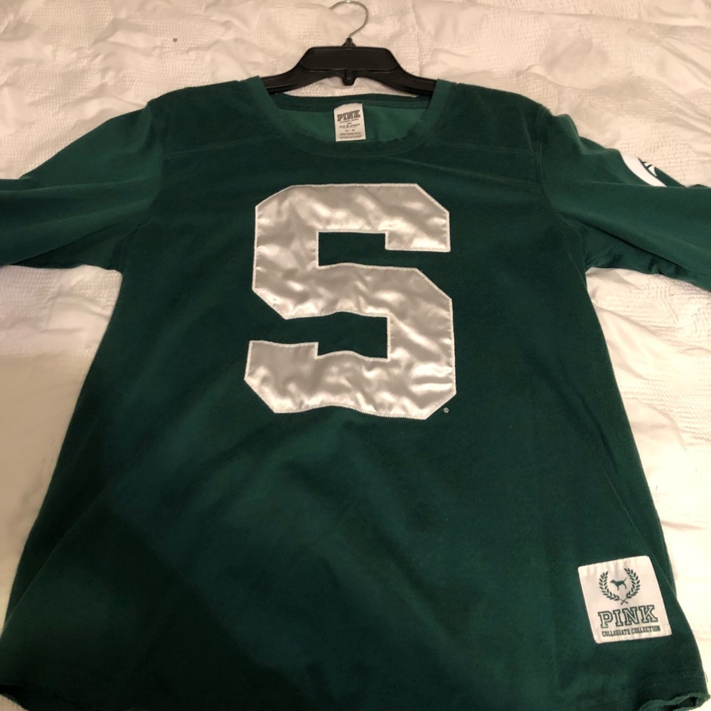 1/3 quarter sleeve MSU Jersey material